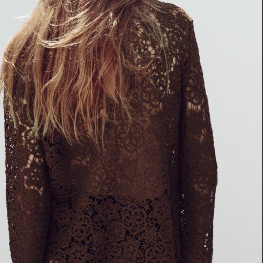 ZARA Crochet Lace Top – Size M – New without tags 🤎 - Picture 5 of 12